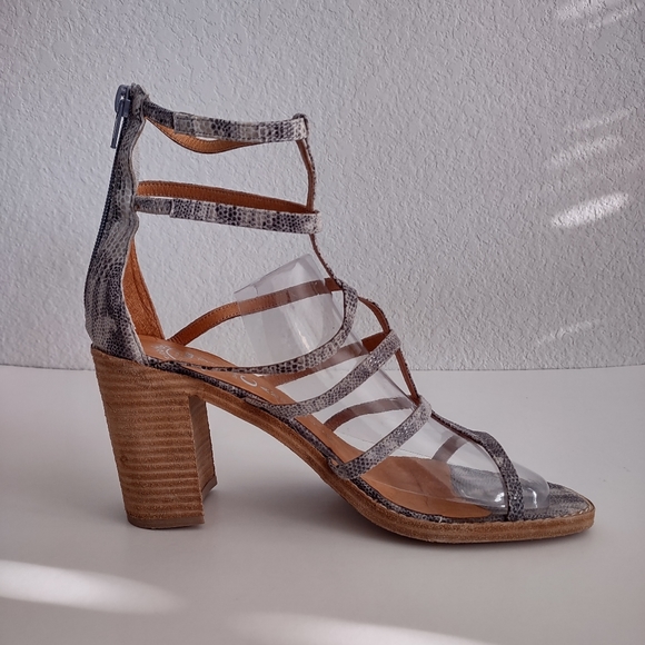 JEFFREY CAMPBELL Size 41 Genuine Snake Leather Ankle Zip Gladiator Sandals Shoes - Picture 14 of 14